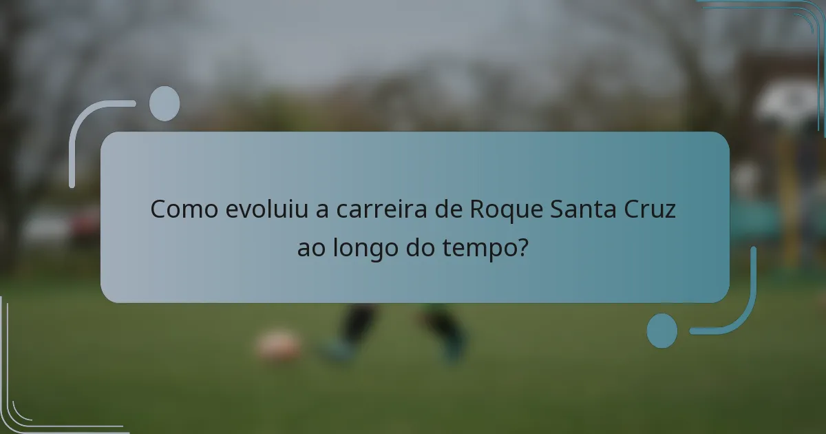Como evoluiu a carreira de Roque Santa Cruz ao longo do tempo?