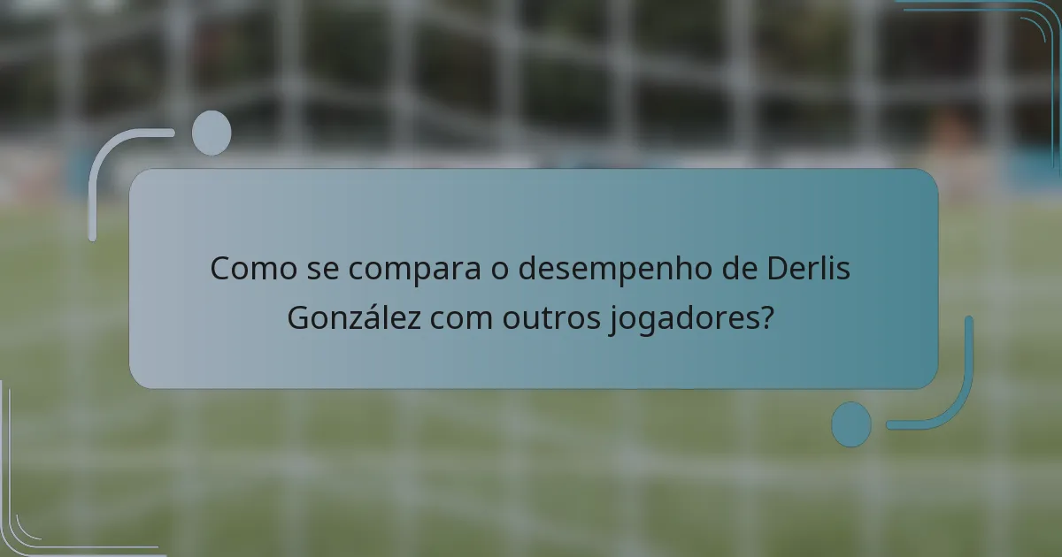 Como se compara o desempenho de Derlis González com outros jogadores?