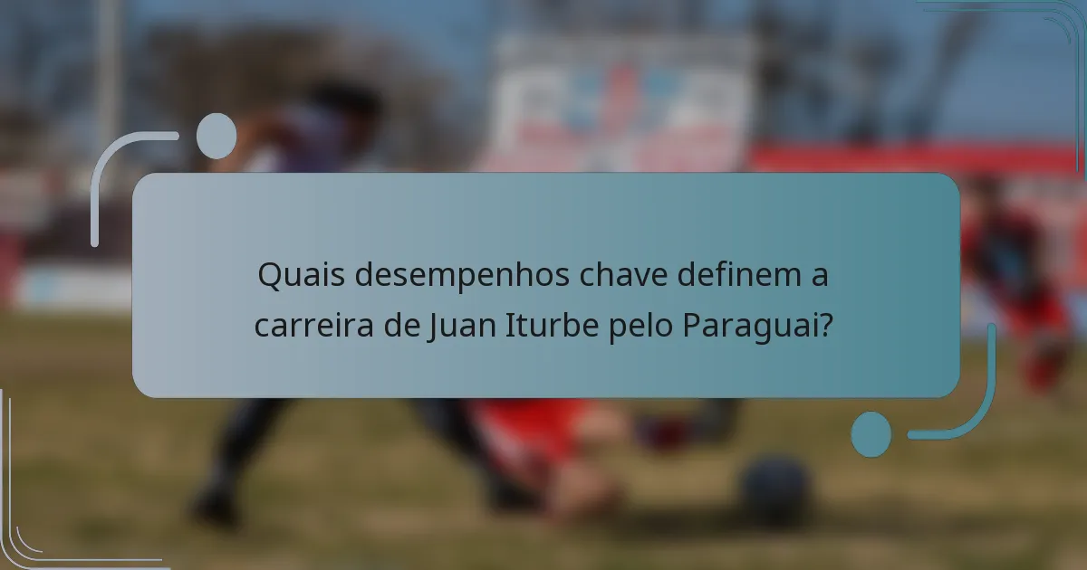 Quais desempenhos chave definem a carreira de Juan Iturbe pelo Paraguai?