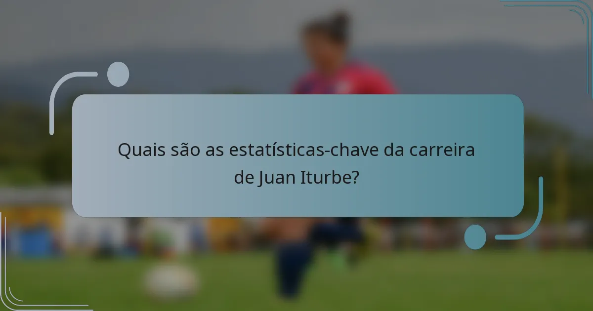 Quais são as estatísticas-chave da carreira de Juan Iturbe?