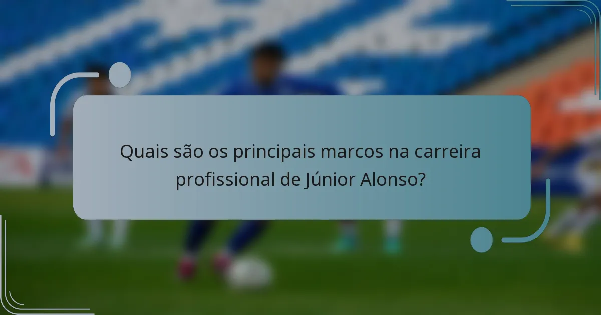 Quais são os principais marcos na carreira profissional de Júnior Alonso?